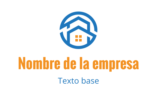 Diseño de logo de casa moderna con elementos azules y naranjas