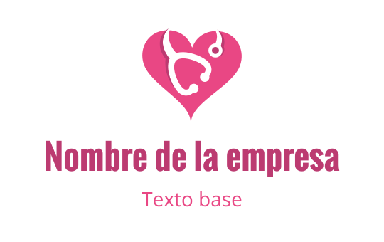 Diseño de logo en forma de corazón con un estetoscopio en tonos rosas