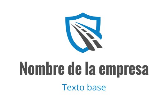 Diseño de logo de escudo con una carretera en tonos negro y azul