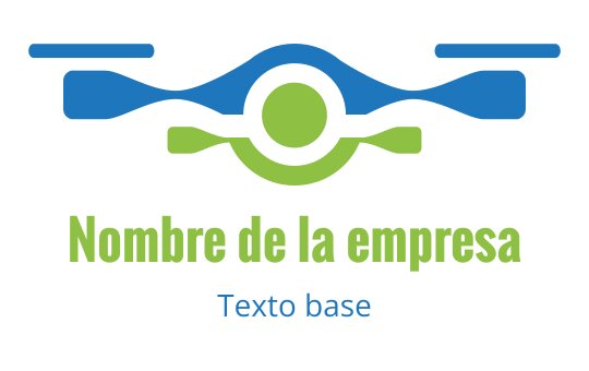 Diseño de logo moderno de dron con elementos azules y verdes