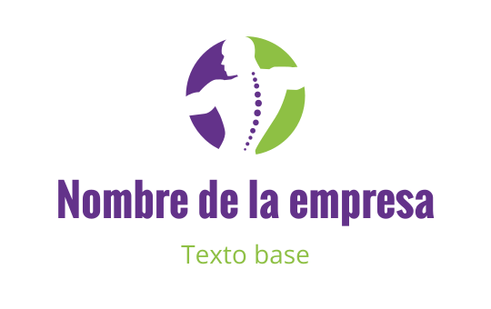 Diseño de logo dinámico con una silueta y una columna en púrpura y verde