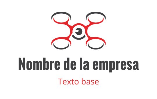 Diseño de logo moderno de dron con acentos rojos y hélices circulares