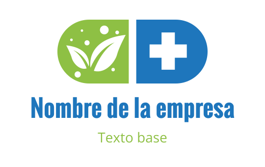 Diseño de logo moderno con una hoja verde y una cruz médica azul