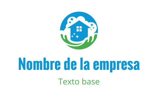 Diseño de logo moderno con una casa rodeada de manos verdes y elementos azules