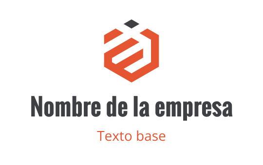 Diseño de logo hexagonal moderno con elementos naranjas y grises