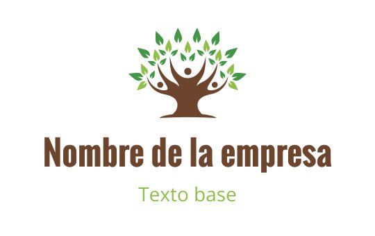 Diseño de logo moderno de árbol con hojas verdes y tronco marrón