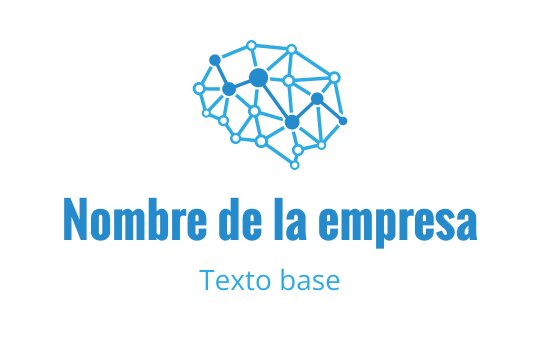 Diseño de logo moderno en azul con ilustración de cerebro en red