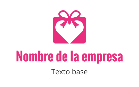 Diseño de logo de caja de regalo rosa juguetona con corazón y lazo