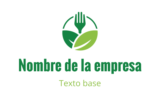 Diseño de logo moderno con un tenedor y hojas verdes en un diseño circular