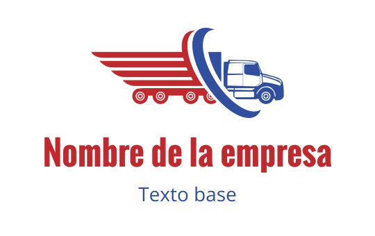 Diseño de logo dinámico con un camión y líneas rojas de velocidad