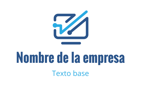 Diseño de logo moderno con un gráfico estilizado y pantalla en tonos azules
