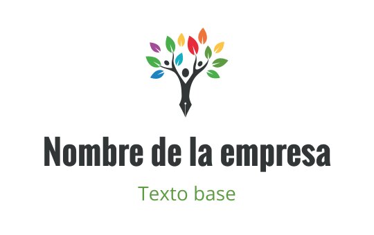 Diseño de logo de árbol colorido con hojas en varios tonos y tronco de lápiz