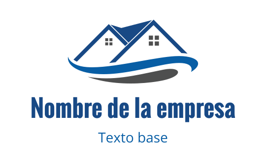 Diseño de logo moderno con dos casas estilizadas y un elemento de ola fluida