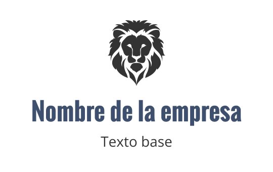 Diseño de logo de cabeza de león en gris oscuro con texto azul