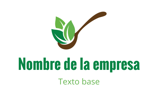 Diseño de logo moderno con una cuchara y hojas verdes
