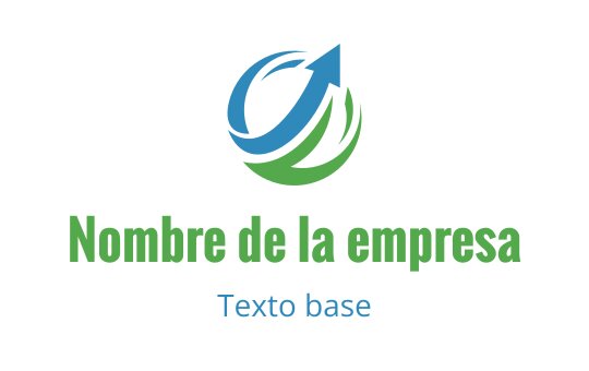 Diseño de logo moderno con una flecha azul y elementos circulares verdes