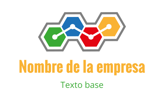 Diseño de logo hexagonal colorido con formas interconectadas en verde, rojo, azul y amarillo