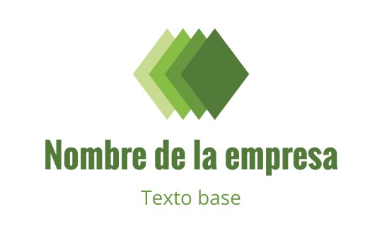Diseño de logo moderno en verde con formas de diamante superpuestas