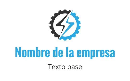 Diseño de logo moderno con un engranaje y un rayo en azul y negro