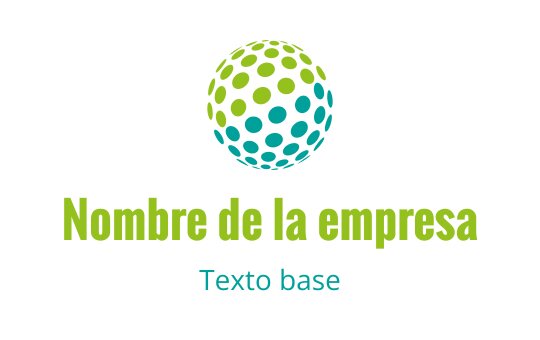 Diseño de logo moderno con un globo colorido de puntos y texto en negrita