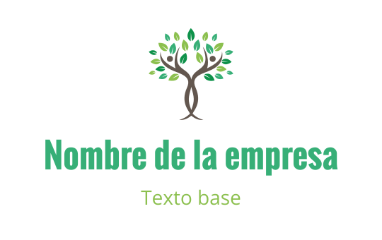 Diseño de logo moderno de árbol con hojas verdes y tronco marrón