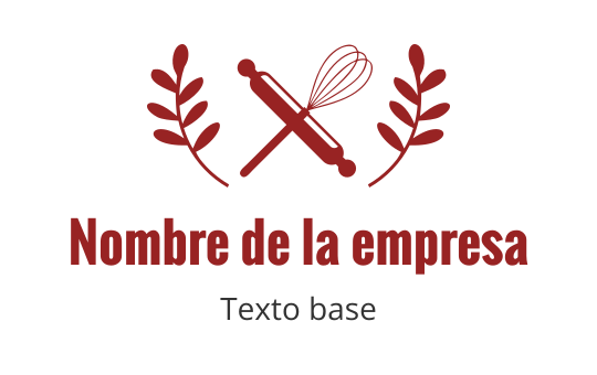 Diseño de logo con batidor y rodillo, acentos de hojas rojas