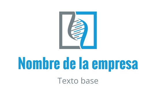 Diseño de logo moderno con una cadena de ADN estilizada en azul y gris