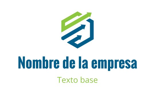 Diseño de logo moderno y geométrico con flechas verdes y azules dentro de un hexágono