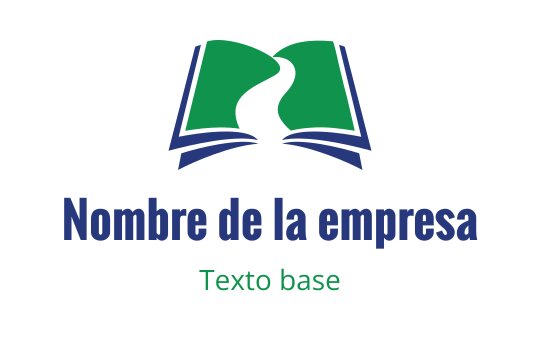 Diseño de logo de libro abierto con un río verde fluyendo
