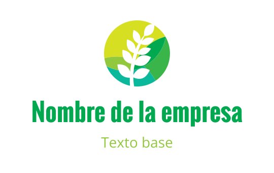 Diseño de logo moderno con una hoja verde en un fondo degradado circular