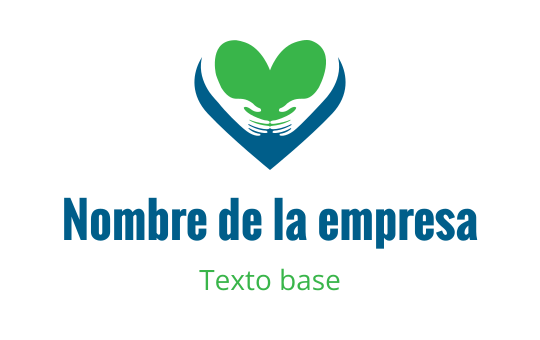 Diseño de logo en forma de corazón con elementos verdes y azules
