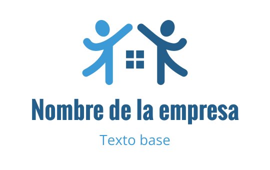 Diseño de logo amigable con dos figuras y un contorno de casa
