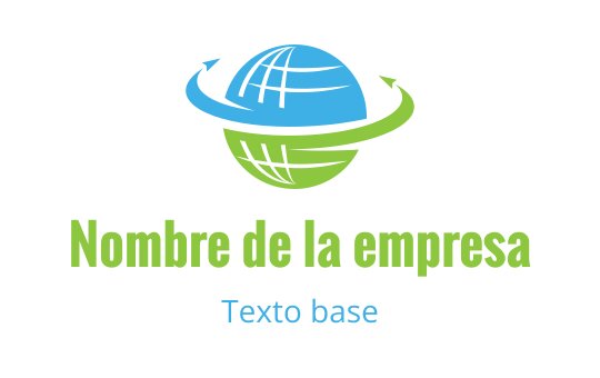 Diseño de logo moderno de globo con elementos azules y verdes en espiral