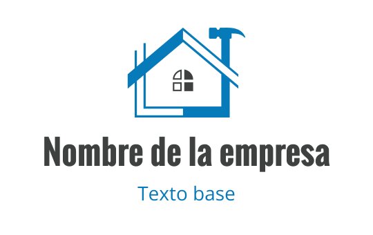 Diseño de logo de casa moderna con techo azul y elemento de martillo