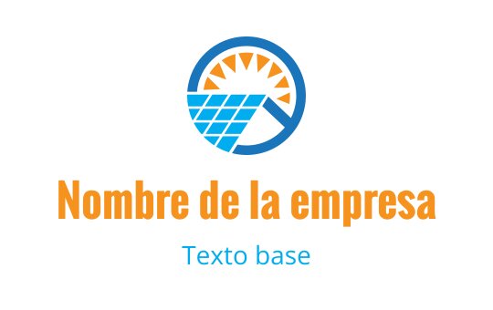 Diseño de logo moderno con elementos de sol y panel solar en azul y naranja