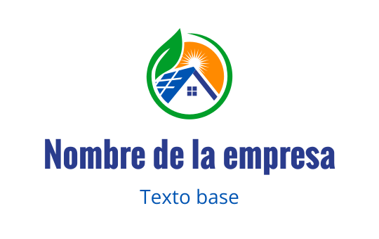Diseño de logo moderno con una casa, paneles solares y un estallido de sol