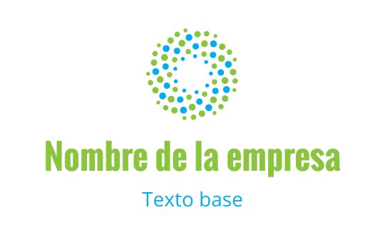 Diseño de logo circular moderno con patrón de puntos verdes y azules