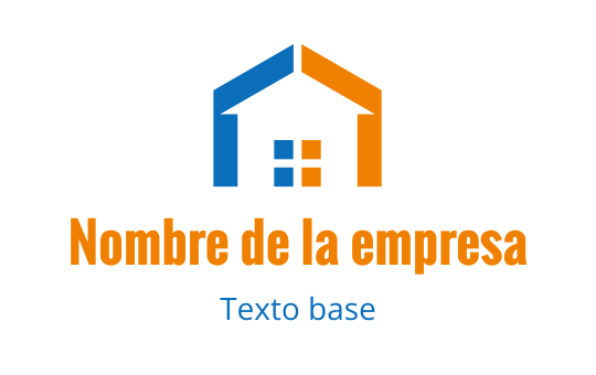 Diseño de logo de casa moderna con elementos azules y naranjas