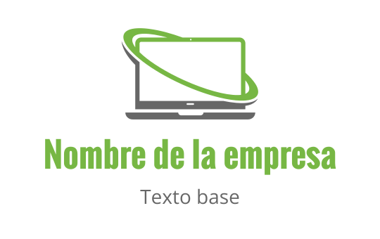 Diseño de logo de laptop moderno con una línea verde en órbita