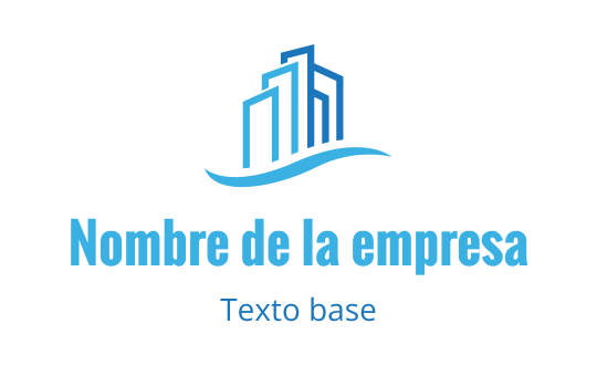Diseño de logo moderno con un horizonte azul y elemento de ola fluida