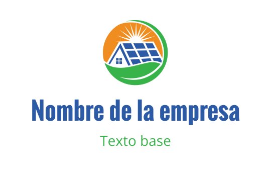 Diseño de logo moderno con una casa, paneles solares y un estallido de sol