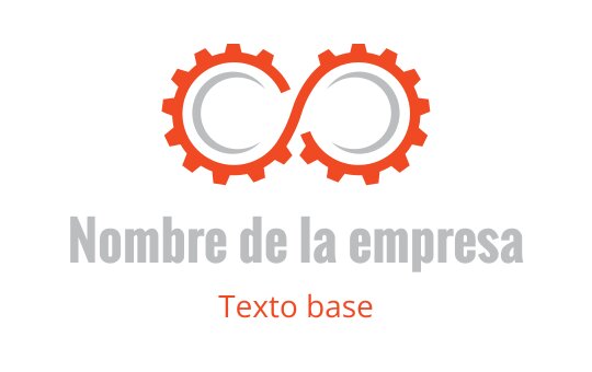 Diseño de logo moderno de infinito con engranajes entrelazados en naranja y gris