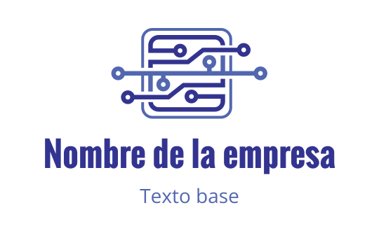 Diseño de logo moderno con un patrón de circuitos en azul y púrpura