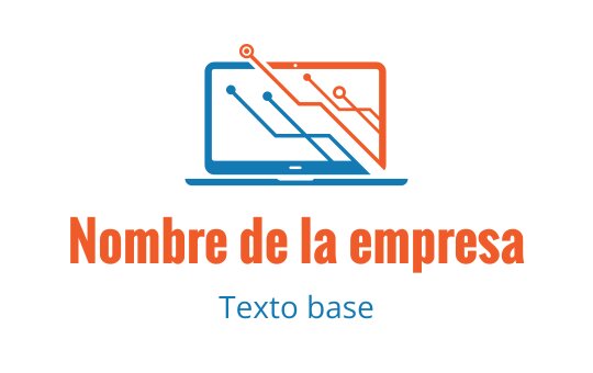 Diseño de logo de laptop moderno con líneas de circuito azules y naranjas