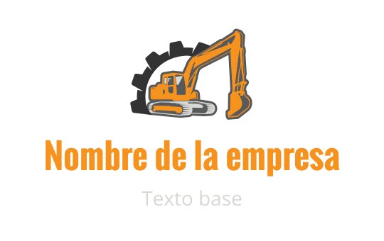Diseño de logo de excavadora en colores naranja y gris