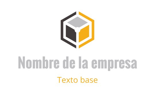 Diseño de logo hexagonal moderno con un cubo estilizado en gris y amarillo