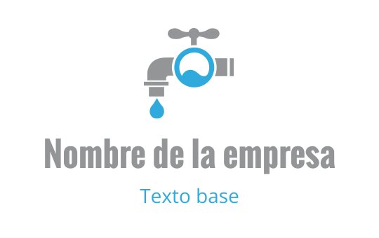 Diseño de logo moderno de grifo con una gota de agua azul y acentos grises
