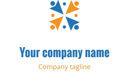Diseño de logo colorido con formas abstractas y elementos dinámicos