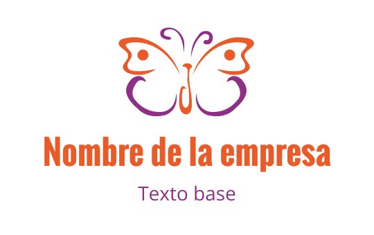 Diseño de logo de mariposa colorida con acentos naranjas y morados