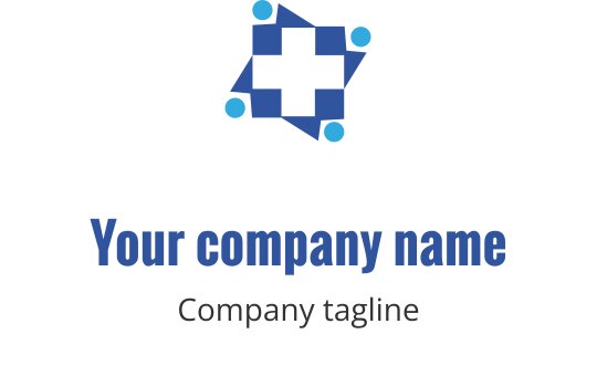 Diseño de logo moderno en azul y verde azulado con forma de estrella geométrica